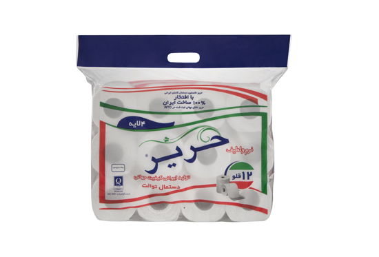 تصویر از دستمال توالت حریر 4لایه 12 قلو